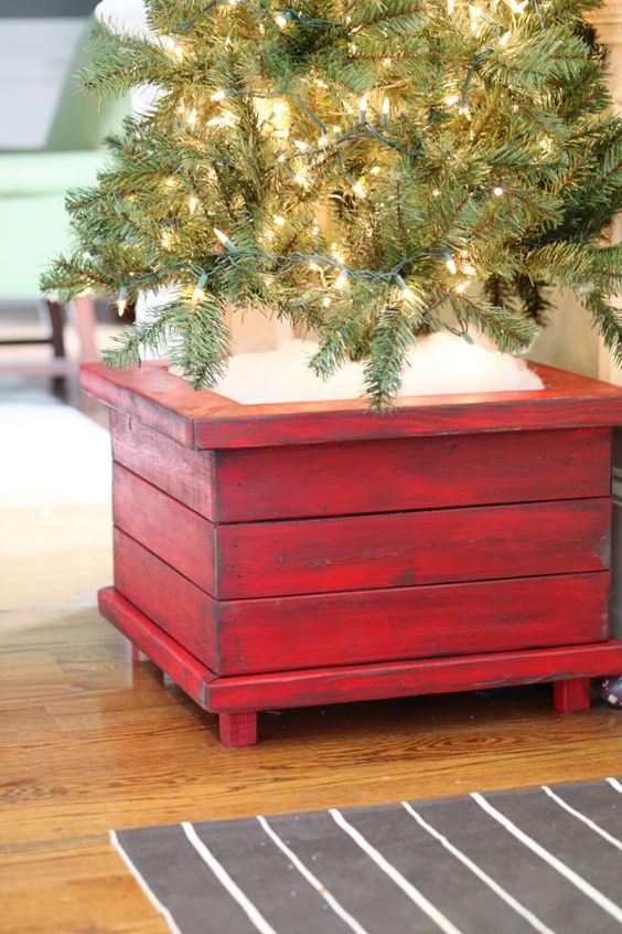 Painted wooden box