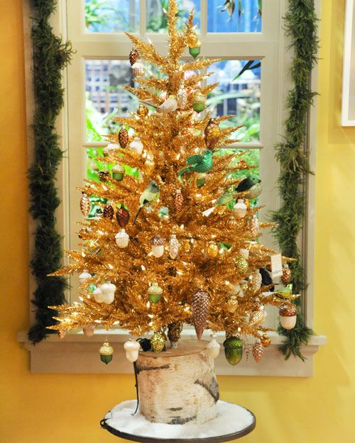 Wooden log as a base for the tree