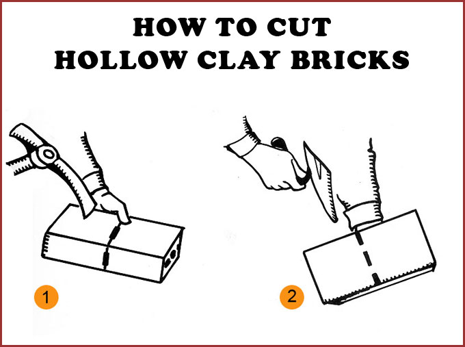 how to split hollow clay bricks