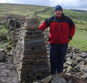 Angle of the dry stone wall
