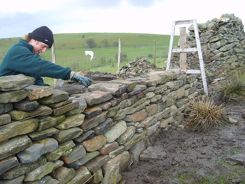 How to use moulds for a dry stone wall.