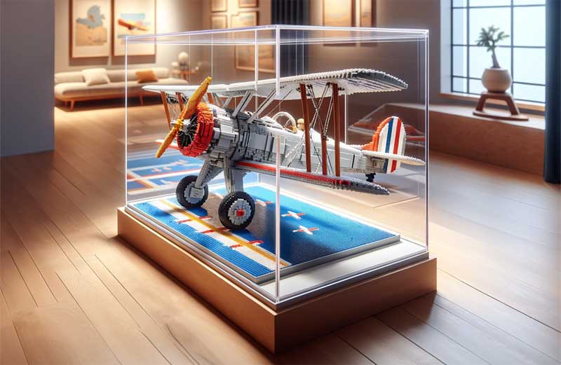 Plexiglass showcase for Lego artwork